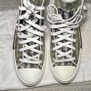 Dior White and Gray Sneakers with Classic Design